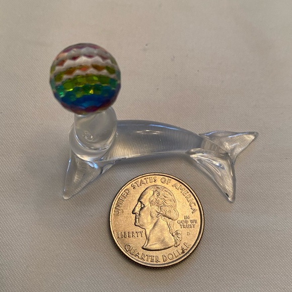 Swarovski Crystal IRIS ARC Small Seal Figurine Faceted Round Ball 2" L Ex Cond - Picture 2 of 7